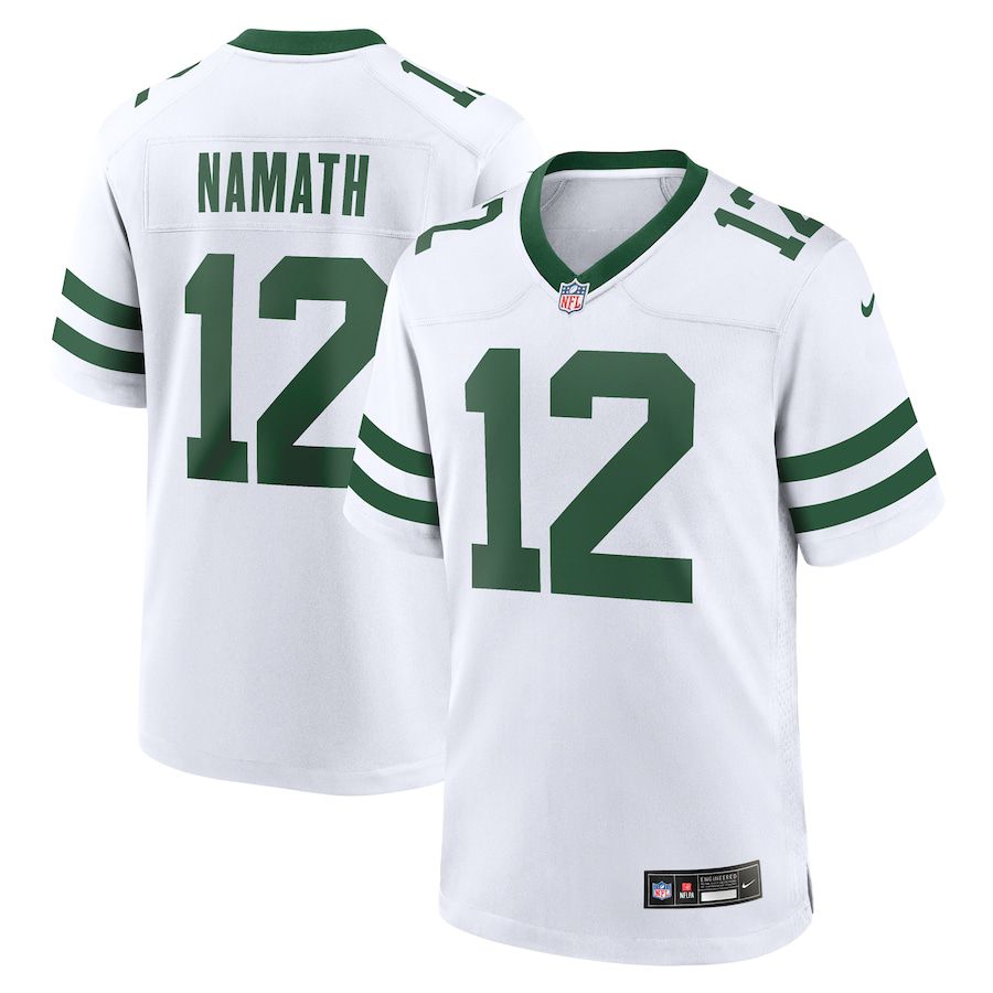 Men New York Jets #12 Joe Namath Nike White Legacy Retired Player Game NFL Jersey->mlb hats->Sports Caps